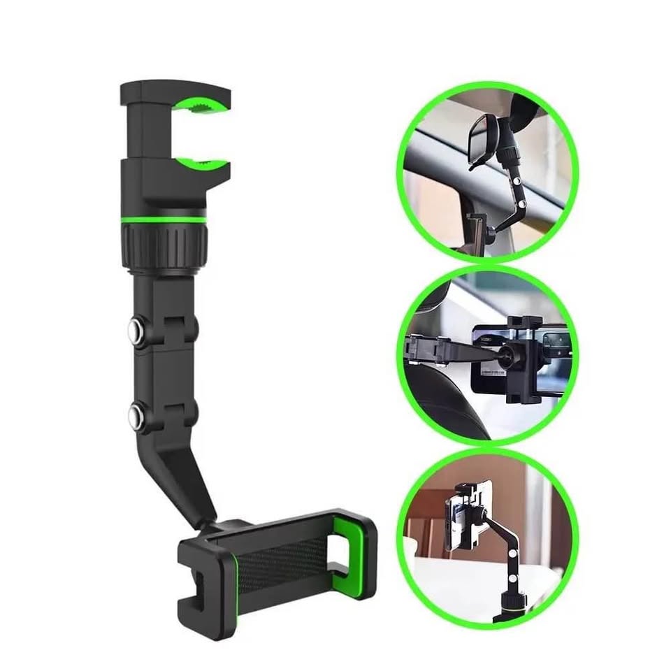 Support de Téléphone pour Rétroviseur de Voiture – Rotation 360°
