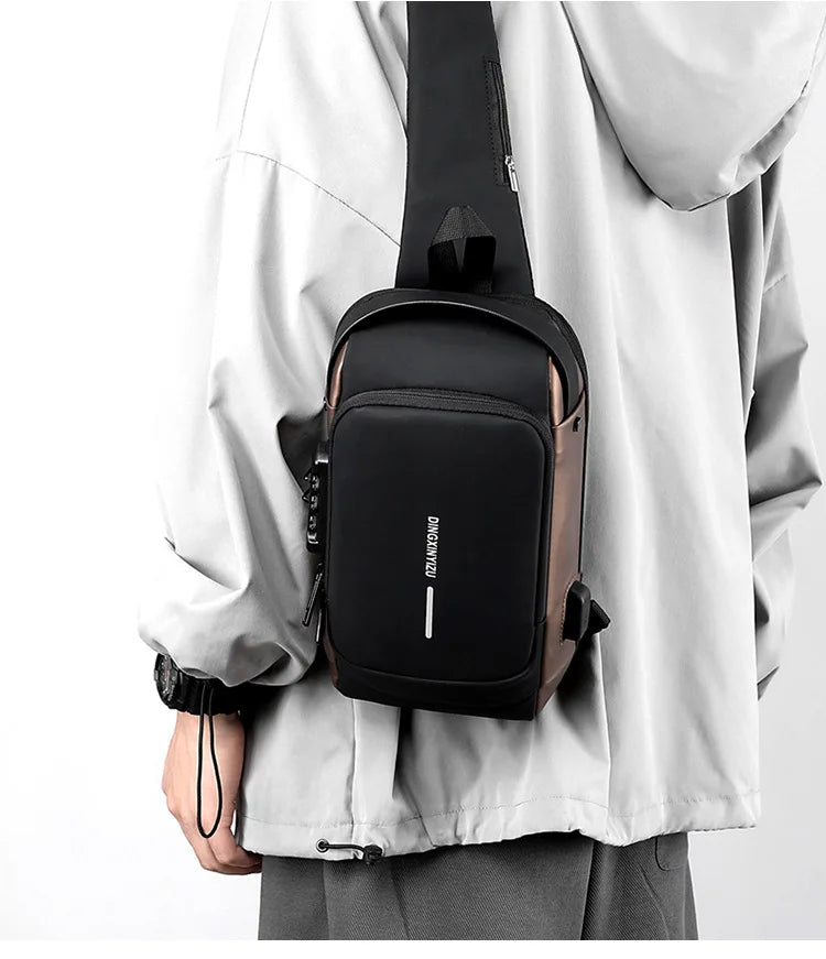 🧳 Toptier-Business™ - Sac de Poitrine Étanche pour Homme 🌧️