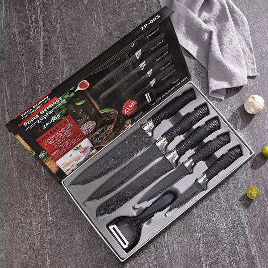 KIT 🔪 Ensemble de 6 Couteaux Antiadhésifs et Inoxydables – Élégance & Efficacité pour la TABASKI