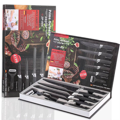 KIT 🔪 Ensemble de 6 Couteaux Antiadhésifs et Inoxydables – Élégance & Efficacité pour la TABASKI